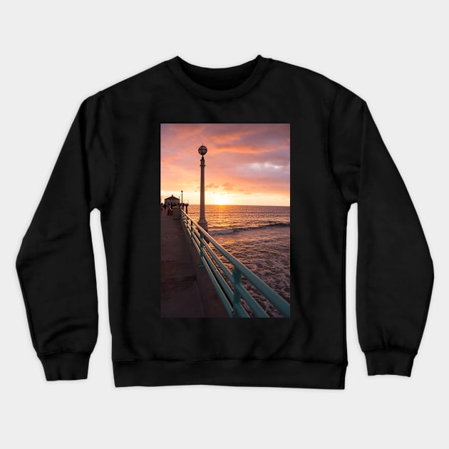 Sunset at Manhattan Beach Crewneck Sweatshirt by sma1050